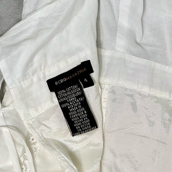 BCBGMaxAzria White Floral Lace Midi Dress - Picture 4 of 6